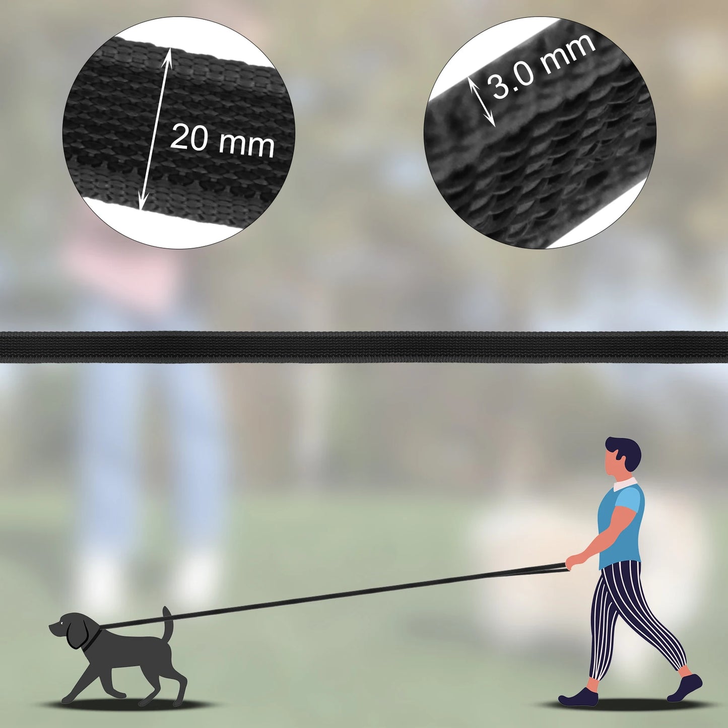 Long Dog Leash - Dual Color, Easy Training, 10 Meters