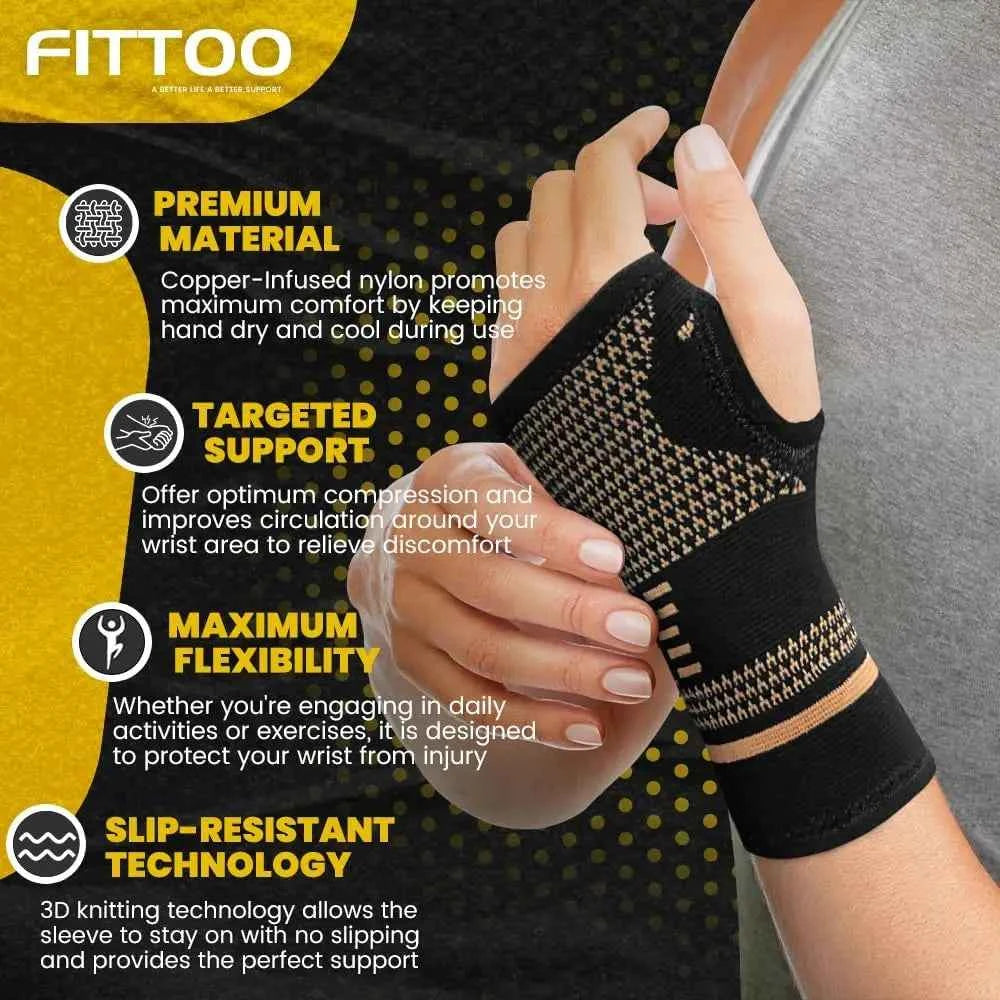 1pc Copper Fiber Compression Gloves Sports Wrist Guard Arthritis Gloves Elastic Palm Brace Fitness Wrist Support Wristband