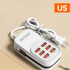 Fast USB Charger 6 in 1 Power Strip Desktop Charging Station Fast Charging Cord EU/UK/US Plug USB HUB Adapter Socket 3PD 3USB