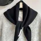 British Korean Style Niche Wool Knitted Triangular Scarf Women Headscarf Knitted Scarf Multi-functional Warm Knitted Scarf