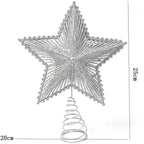 25cm Christmas Tree Top Glitter Gold Silver Star Home Xmas Tree Ornaments Christmas Decoration For Home 2024 Natal New Year 2025