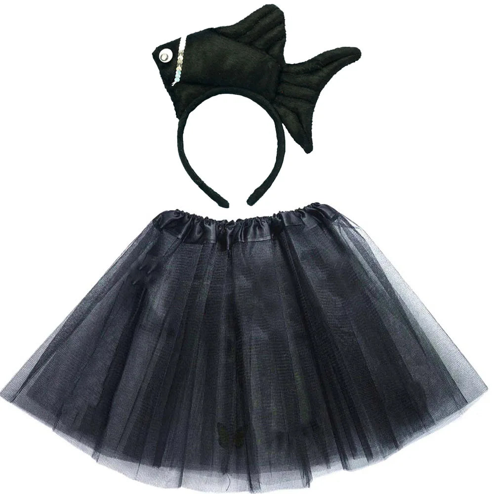 Animals  Children  Headband Tutu Skirt Tail Bow Kids  Girl Party Props Elephant Tiger Fox     Halloween Costume Cosplay
