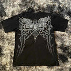 MMA ELITE Cross Skull Print Green Y2K T Shirt Men Loose Fit Streetwear Graphic Tee Oversized Glow Dark Party Ins Popularity Tops