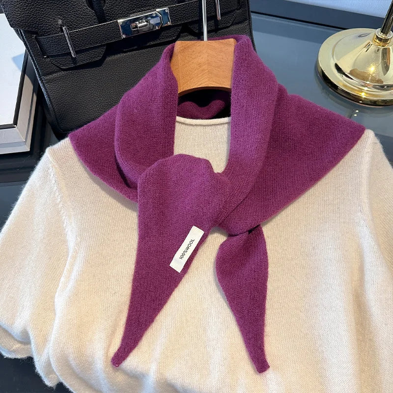 100% Wool Winter Scarf For Women Long Warm Cashmere Scarves Hijab Solid Lady Shawl Wrap Female Pashmina Bandana Head Scarfs New