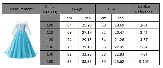 Girls Elsa Anna Princess Costume Dress – Summer Fancy Queen Outfit