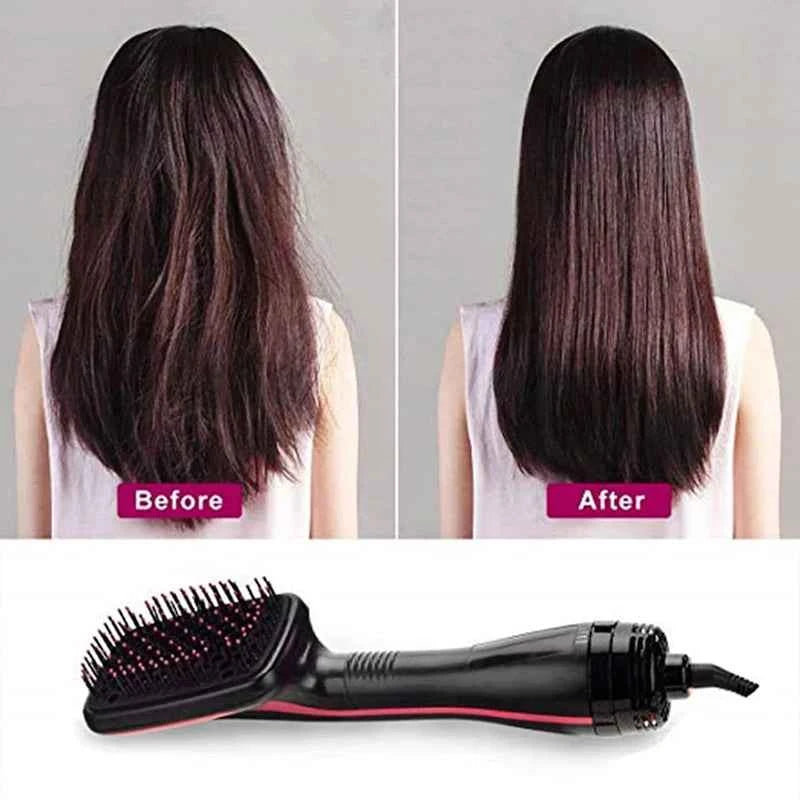 Hot Sale One Step  Hair Comb Negative Ion Hair Dryer Brush Curling Straight Wet And Dry Straight Curler Hot Air Comb