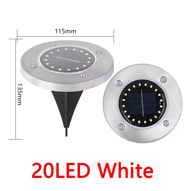 1/4/8Pcs Solar Lights Outdoor 8/20LEDs Disk Underground Lamp Spotlight Buried Solar Light for Home Garden Lawn Yard Decoration