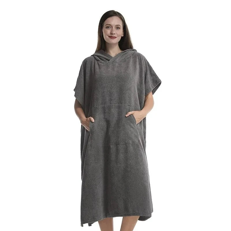 Surf Poncho Towel Poncho Quick-Dry Towel Hoodie Microfiber Beach Robe Changing Poncho Swim Towel Beach Poncho For Adults