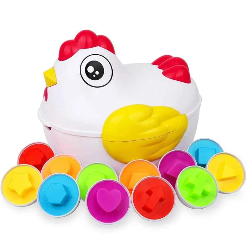 Matching Eggs Easter Toy Montessori Colors Shapes Recognition Kids Educational Color Sorting Toy for Toddlers STEM Egg Toys Gift