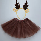 Animals  Children  Headband Tutu Skirt Tail Bow Kids  Girl Party Props Elephant Tiger Fox     Halloween Costume Cosplay