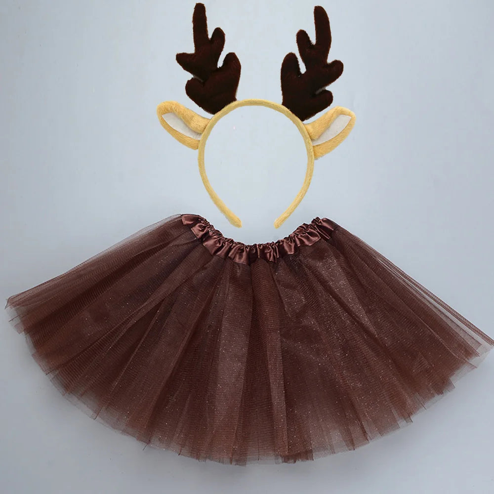 Animals  Children  Headband Tutu Skirt Tail Bow Kids  Girl Party Props Elephant Tiger Fox     Halloween Costume Cosplay