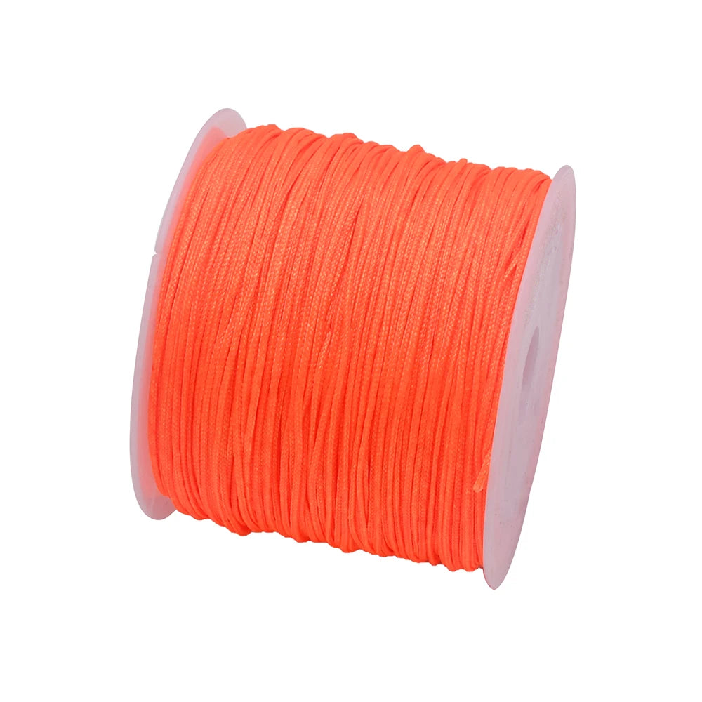 50Yds 0.8mm Crafts Nylon Cord For Jewelry Making Beading Braided Nylon Satin String for Bracelets Rattail Trim Chinese Knot