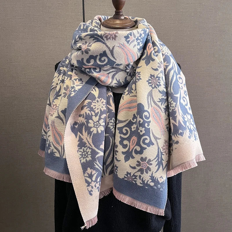 Cashmere Scarf for Women Thick Warm Winter Blanket Brand Female Luxury Quality Shawl Wrap Bufanda 2024 Poncho Echarpe Pashmina