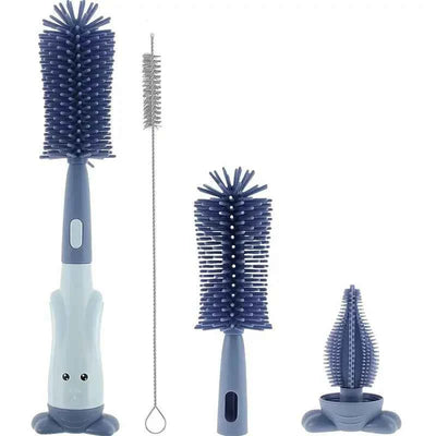 Bottle Brush Tea Cup Multifunctional Standing Brush Food Grade Silicone Nipple Brush Set Cup Brush Three-in-one Straw Brush Spon