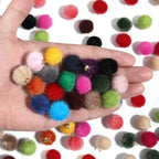 20pcs Plush Fur Covered Ball Beads Charms Multicolor Pompom Pendant For DIY Jewelry Making Necklace Bracelet Earring Accessories