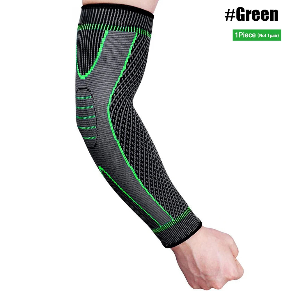 Sports Arm Compression Sleeves Anti-Slip Elbow Support Youth Adult Cycling Basketball Football Volleyball Baseball Tennis Golf