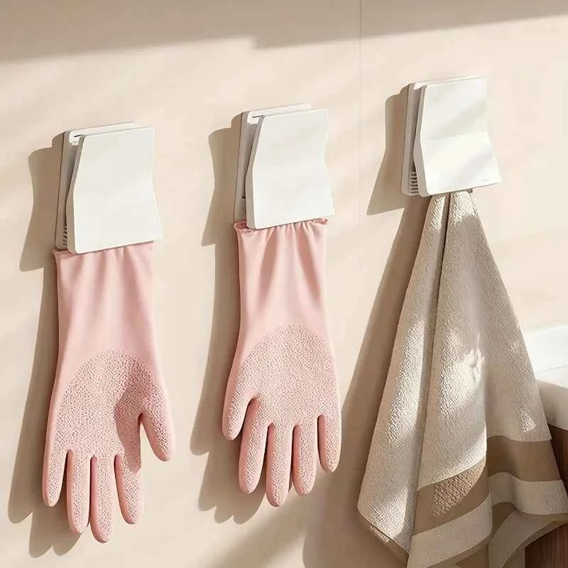 4pcs Kitchen Glove Holder, Dishwashing Glove Hook,Household Rubber Glove Storage Rack, Dishcloth Clip, Glove Hanger,Storage Clip