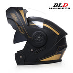 BLD Personalised Motorcycle Full Face Helmet Men Women Fashion Dual Lens Helmets Motocross Racing Modular Flip Up Casco Moto