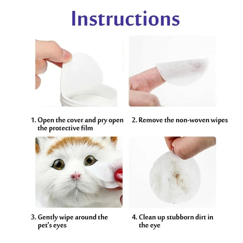 130 Pcs/set of Dog and Cat Cleaning Wipes Pet Eye Wipes Grooming Tear Stain Remover Gentle Non-foaming Wipes Towels - WTN Essentials 
