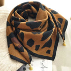 Luxury Magnetic Buckle Silk Scarf Women Print Square Scarf For Autumn Winter Warmth And Cold Resistance Fashionabl Scarves