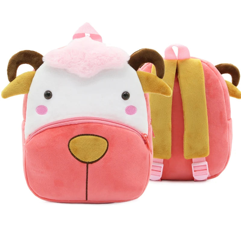 Cute Cartoon Animal Plush Backpack Soft Children Kindergarten Schoolbag Toddler Travel Bag Gift For Girls Boys