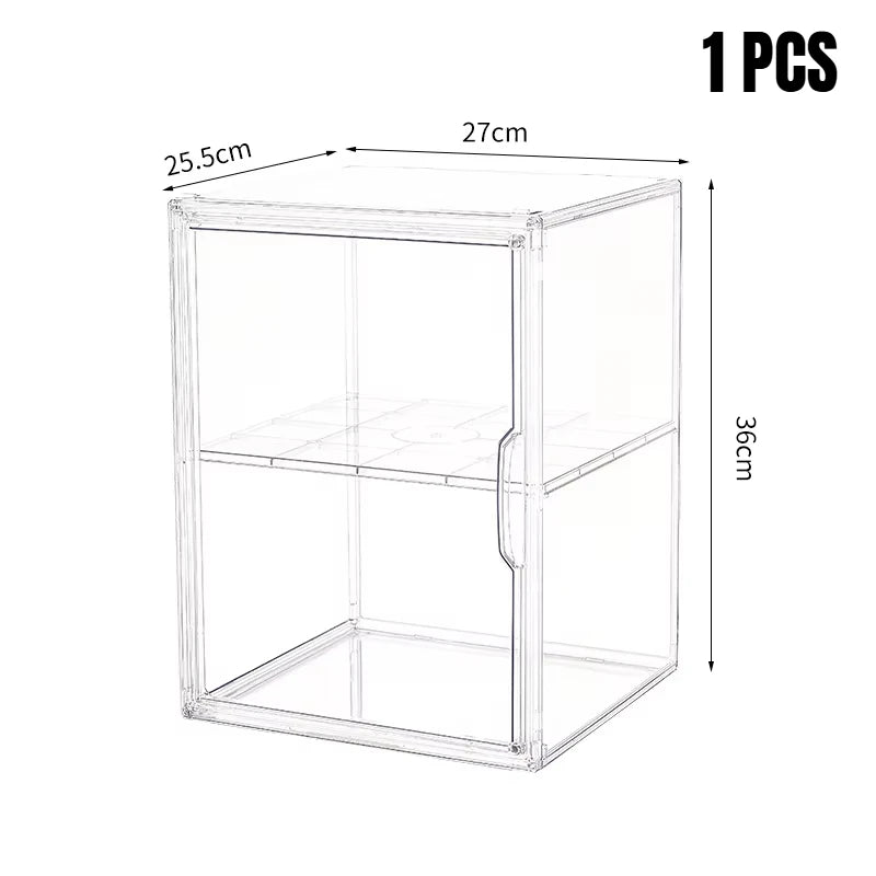 1/2/3/4PCS Acrylic Clear Display Storage Box for Fingures Foldable Display Case for Figurines Dolls Action Figure Organizer box