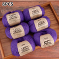 6pcs Cotton Soft Breathable Yarn Thread Set-Perfect for Hand Knitting, Crocheting, Weaving Hats, Scarves, Dolls, Bags, Sweaters