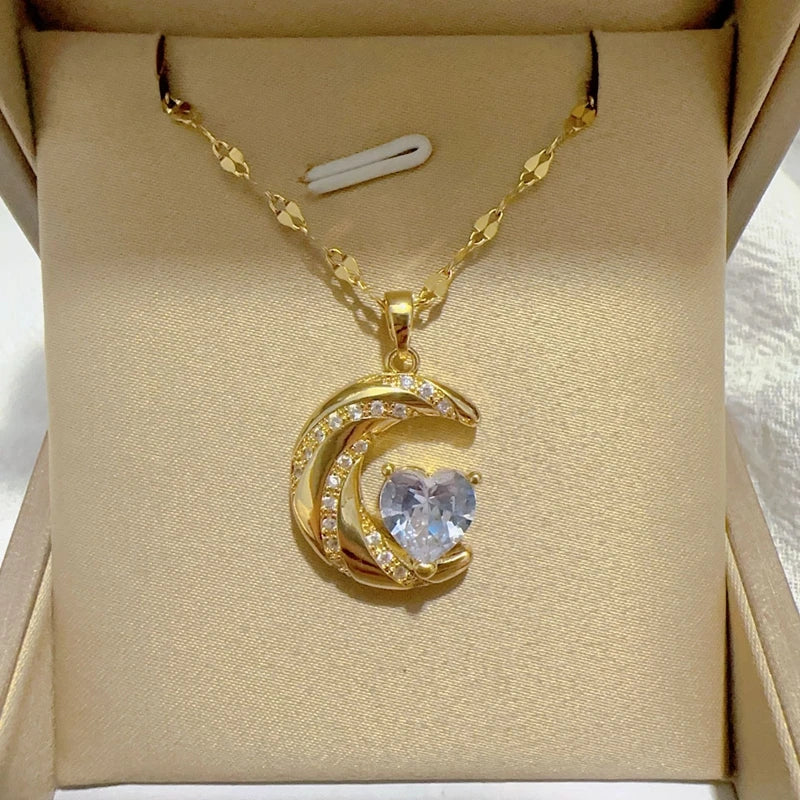 Elegant Style Heart shaped Pendant Necklace Hollow Design Mother's Day Gift Party Suitable for Best Friends Without Box