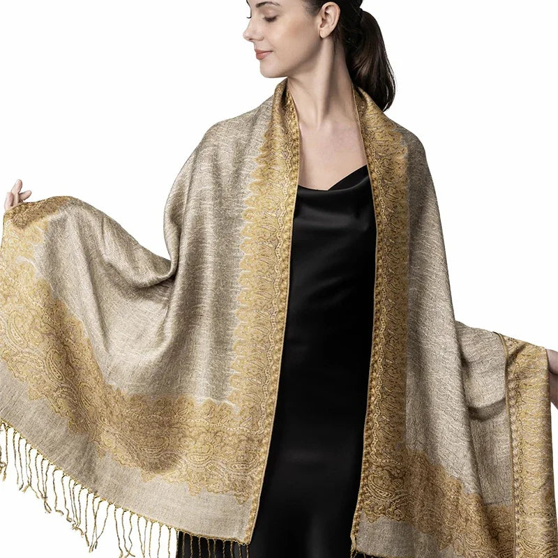 2025 new ethnic style retro shawl cashew flower geometric scarf cloak tassel scarf multi-color variety options available