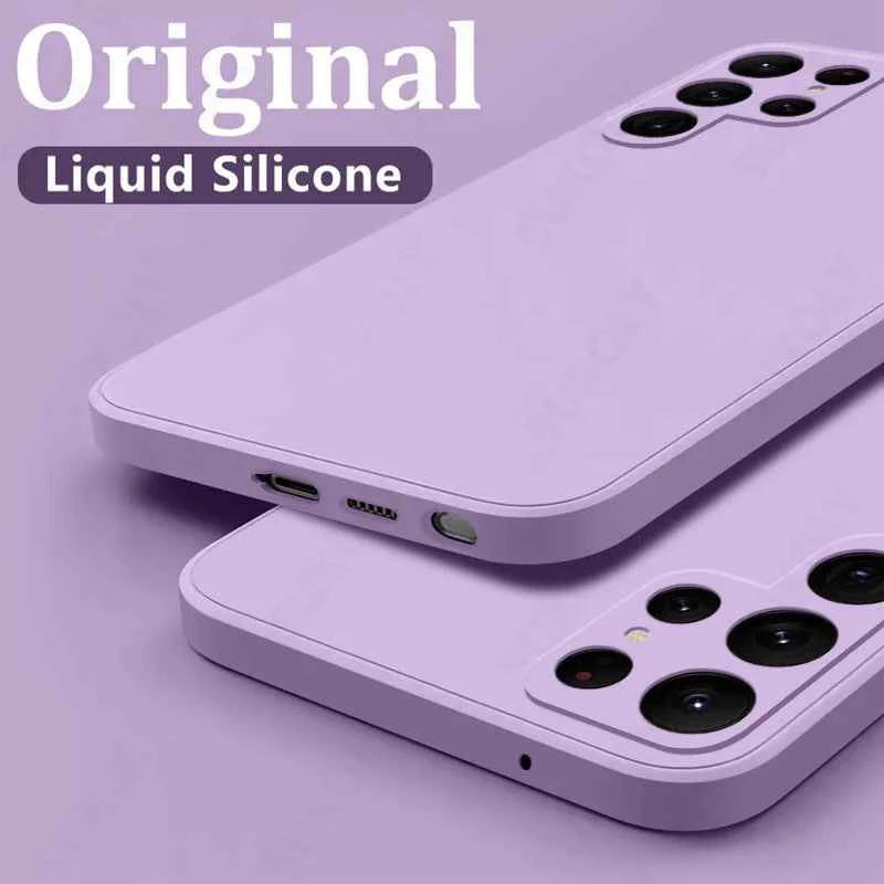 Case For Samsung Galaxy S26 S24 S23 S22 S25 Ultra S24 FE A57 A56 A55 A16 A17 5G S25 Edge Shockproof Liquid Silicone Phone Cover