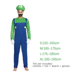 Game Bros Super Luigi Brothers Uniform Set Cosplay Costumes Funny Anime Adult Men Jumpsuit Woman Dress Halloween Costume
