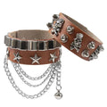 2024 New PU Leather Bracelet Punk Bracelet Adjustable Skull Goth Cuff Bracelet Gothic Rivet Buckle Wristband for Men Women