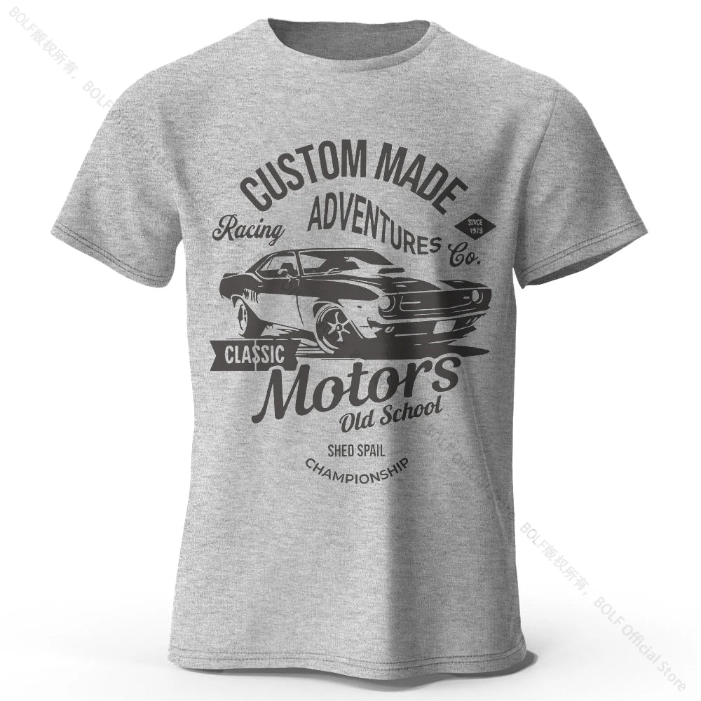 Men's Vintage Motors Graphic T-Shirt – Oversized Cotton Streetwear Tee