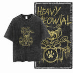 COOLMIND DB Cat Printed Cotton Acid Washed Exclusive Graphic Unisex T Shirt Cool Streetwear Men Tshirts Big Size Tee for Men