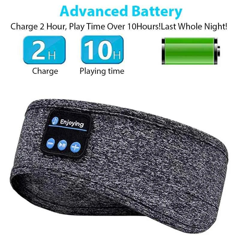 Wireless Bluetooth Music Eye Mask Sports Headband Anti-noise Headphones Talk Running Yoga Music Headwear Wireless Sleep Headphon