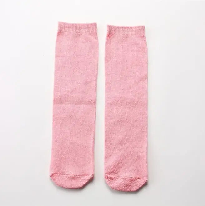About 28 cm Knee High Socks Kids Boys Girls Socks for School Uniform Children White Socks Student Black  toddler girl socks