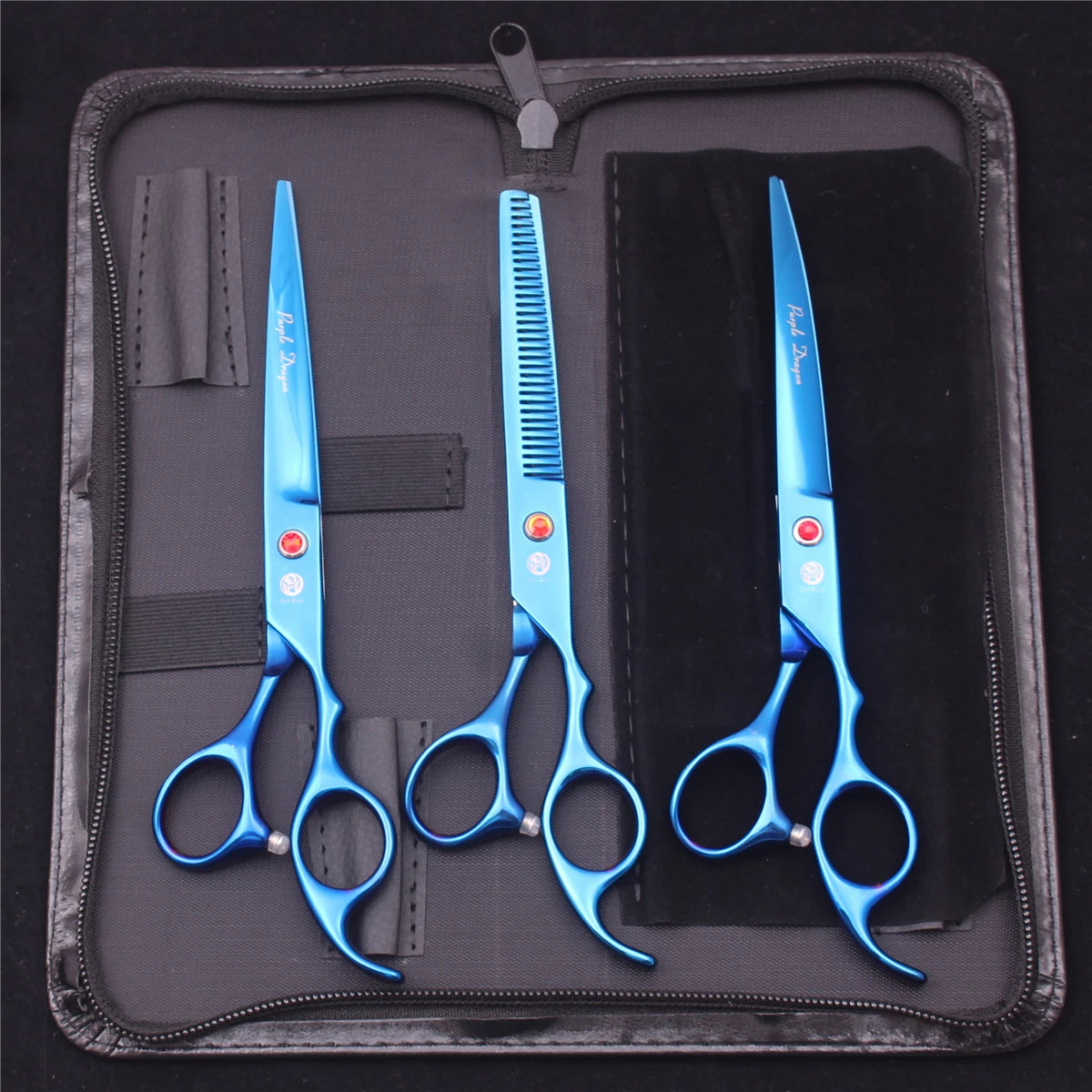 Pet Grooming Scissors Purple Dragon Japan Stainless Pink Curved Scissors For Dogs Dog Thinning Scissors Pet Chunker Shears Z3003