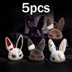 Gothic Bunny Plush Keychain RabbitBag Charm with Bandage Desian Kawaii Key Ring Pendant Car Bag Ornament Gift To