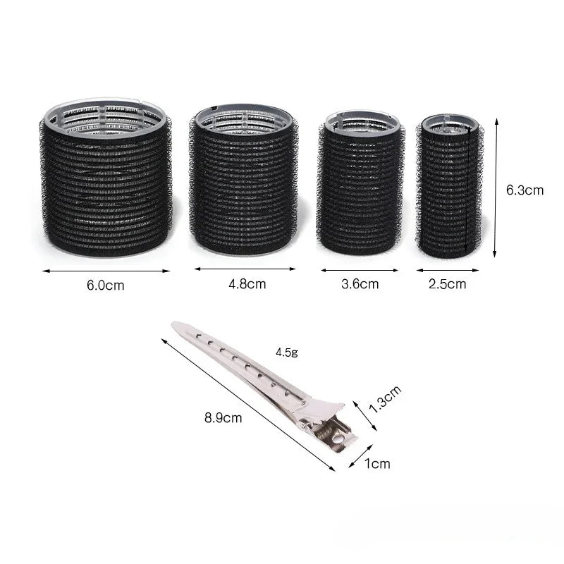 19-35pcs/Set Hair Roller Sets 18pcs Plastic Self Grip Heatless Hair Curlers 3 Sizes Hair Rollers Clips DIY Hairdressing Tools