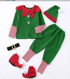Kids Christmas Elf Costume Set – Santa Claus Festive Outfit