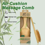 Natural Bamboo Air Cushion Hair Brush with Gift Box - Wooden Massage Comb for Smoothing Detangling Anti-Static Hair Care