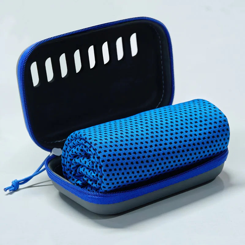 Camping Cooling Towels with EVA Case, Compact & Portable Travel Ice Towel Quick Dry Towels for Sports Gym, Hiking and Yoga