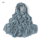 180*65cm Tie-dye Crinkle Rayon Hijabs for Women Muslim Scarf Shawls Plain Ladies Breathable Headband Femme Turban Ramanda