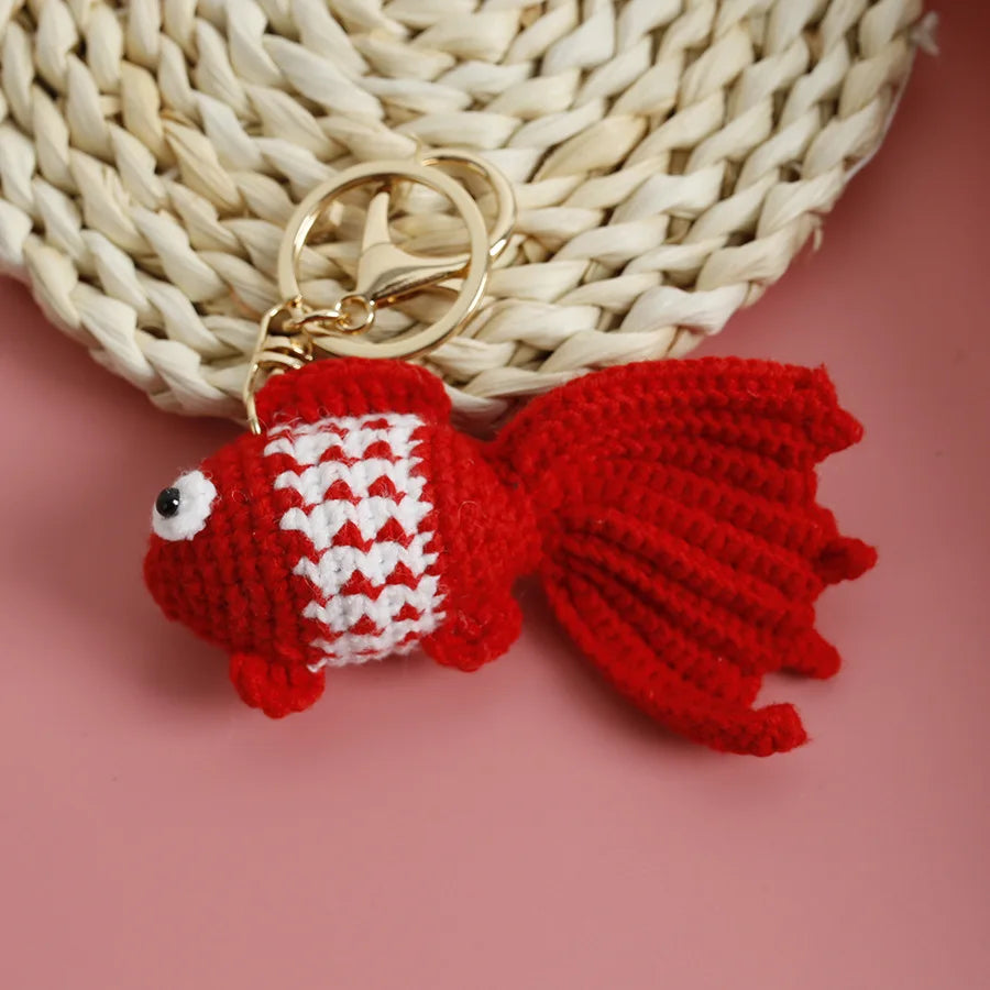 Ocean Animal Crochet Keychain Tropical Fish Bag Charm