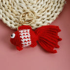 Funny Shrimp Crochet Keychain Cute Ocean Bag Charm