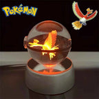 Pokemon 3D Crystal POKE BALL Figure Toys Snivy Dragonair Blastoise Venusaur Milotic Raichu Night Light LED Lamp Base Model Dolls