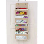 1pc Four-layer Storage Bag Door Hanging Fabric Organizer Bag For Sundries Items Underwear Socks