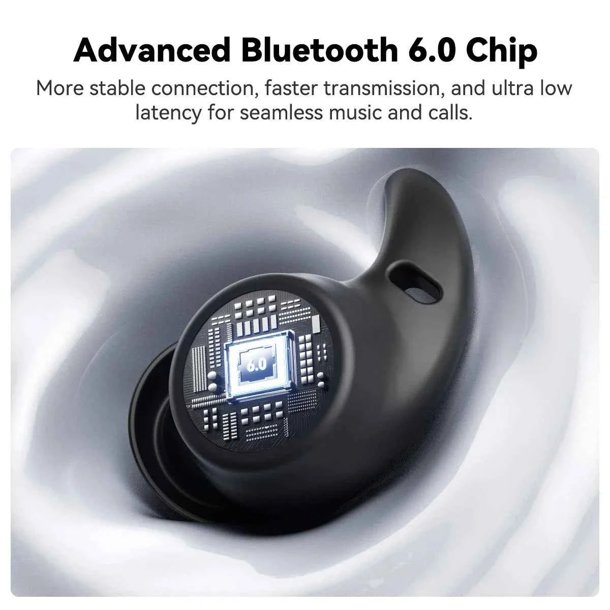 HTC NE76 Bluetooth Earphones, AI Translator Earbuds Mini Invisible Sleep Earbuds Soft Wireless Headphones Orange