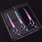 Pet Grooming Scissors Purple Dragon Japan Stainless Pink Curved Scissors For Dogs Dog Thinning Scissors Pet Chunker Shears Z3003
