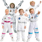 Halloween Astronaut Cosplay Costume Kids Boy Girl Jumpsuit Cartoon Space Party Spaceman Outfit White Spacesuit Bodysuit Clothing